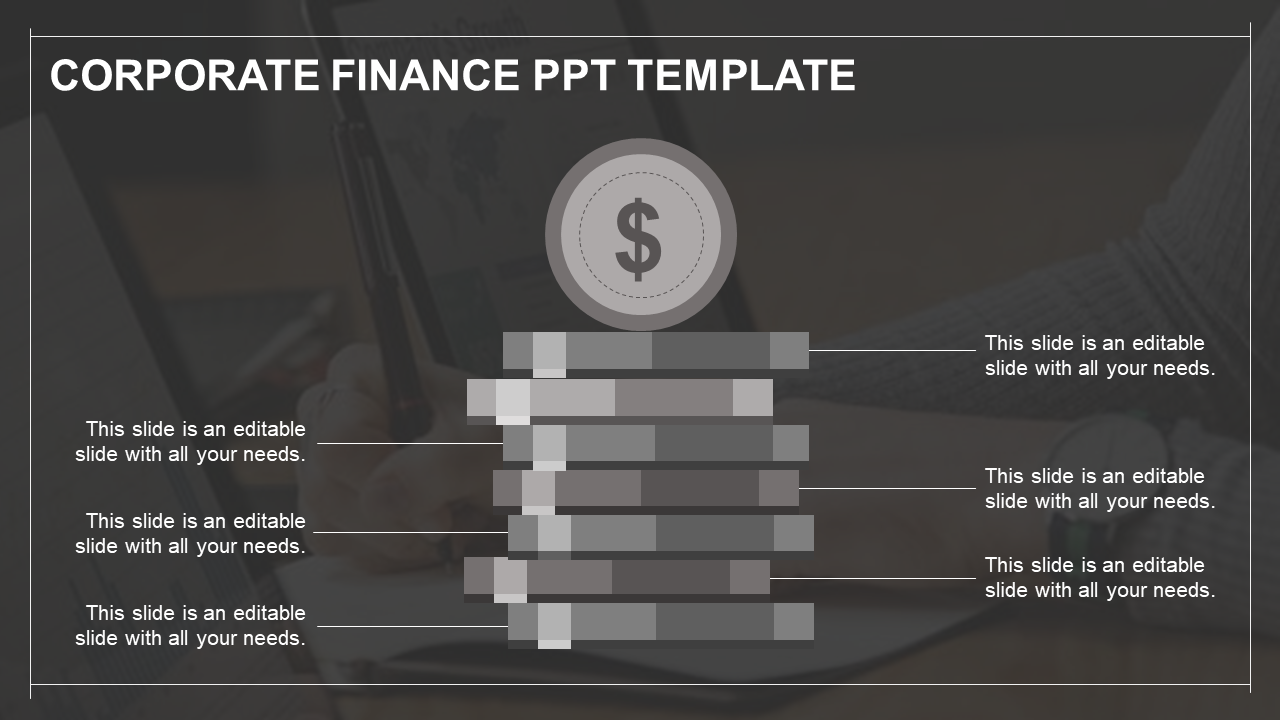 Fantastic Finance PPT Template with Six Nodes Slide